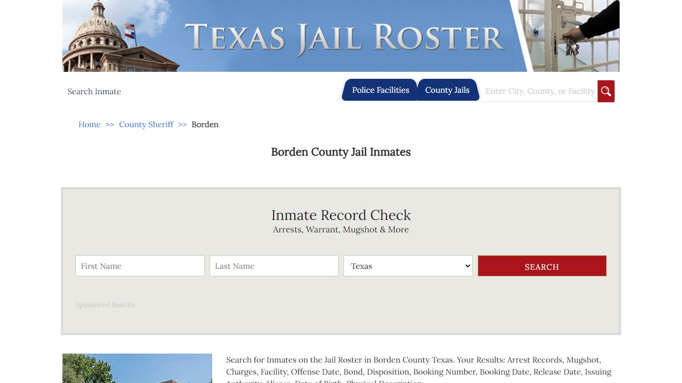 Borden County Jail Inmates - Jail Roster Search