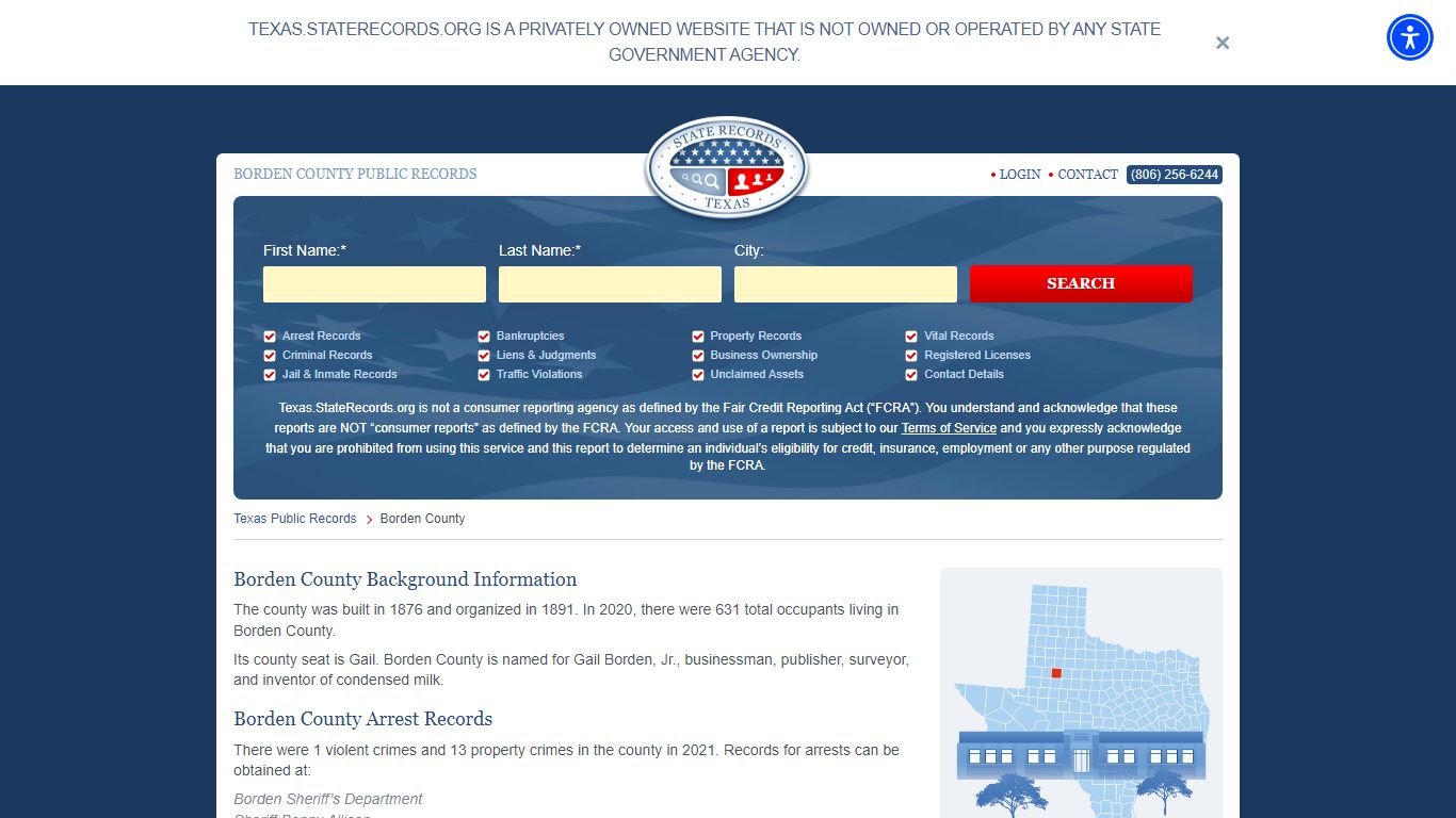 Borden County Arrest, Court, and Public Records - StateRecords.org