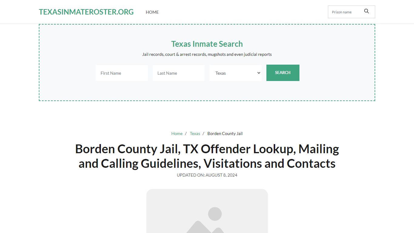 Borden County Jail, TX: Inmate Search Options, Visitations, Contacts